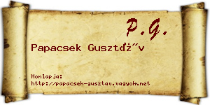 Papacsek Gusztáv névjegykártya